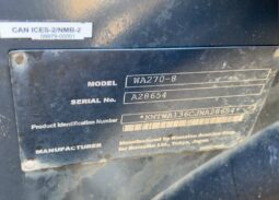 
										2019 Komatsu WA270-8 Articulating Wheel Loader Tractor AC Bucket Forks full									