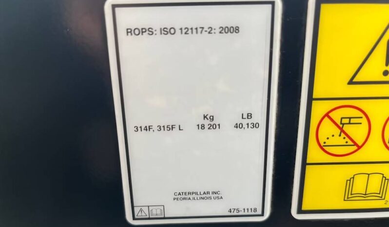 
								2018 Caterpillar 315FL CR Excavator Backhoe Aux Hyd QC Thumb Bucket Cab full									