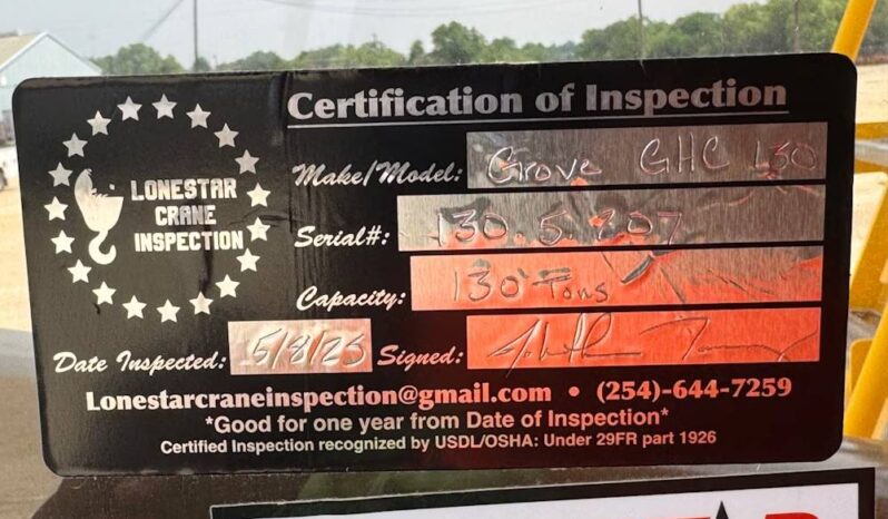 
								2015 Grove GHC130 132 Ton 132′ Telescopic Crawler Crane Boom Cab Cummins full									