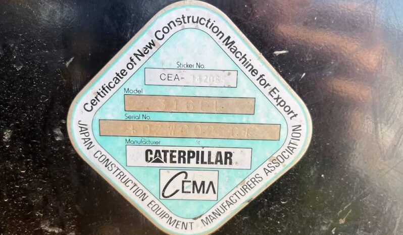 
								2012 Caterpillar 316EL Hydraulic Excavator Trackhoe Cab Aux Bucket CAT full									