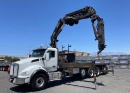 
										2020 Kenworth T880 Hiab Knuckle Boom Crane Flatbed Truck Tractor Remote full									