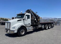 
										2020 Kenworth T880 Hiab Knuckle Boom Crane Flatbed Truck Tractor Remote full									
