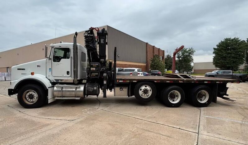 
								2014 Kenworth T800 TriA Knuckle Boom Flatbed Truck Hiab 322-7 HiPro full									